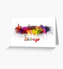 Chicago skyline in watercolor Greeting Card