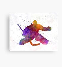 Hockey-Träger im Aquarell Leinwanddruck