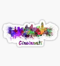 Cincinnati skyline in watercolor Sticker