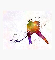 Hockey-Skater im Aquarell Fotodruck