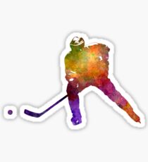 Hockey skater in watercolor Sticker