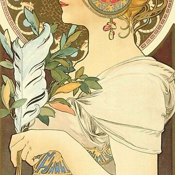 Artwork thumbnail, Feather by Alphonse Mucha, 1899 by MeganSteer