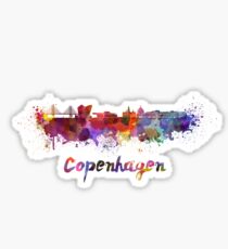 Copenhagen skyline in watercolor Sticker