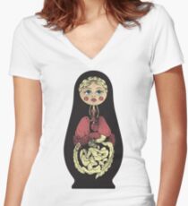 Russian doll Women's Fitted V-Neck T-Shirt