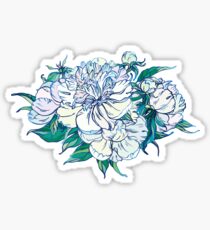 White peonies Sticker