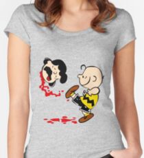 Lucy is a punt charlie brown funny nerd geek geeky Women's Fitted Scoop T-Shirt