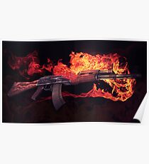 CSGO Gun Series | AK-47 FIRE Poster