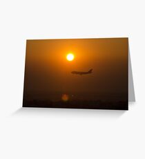 Sun and aeroplane Greeting Card