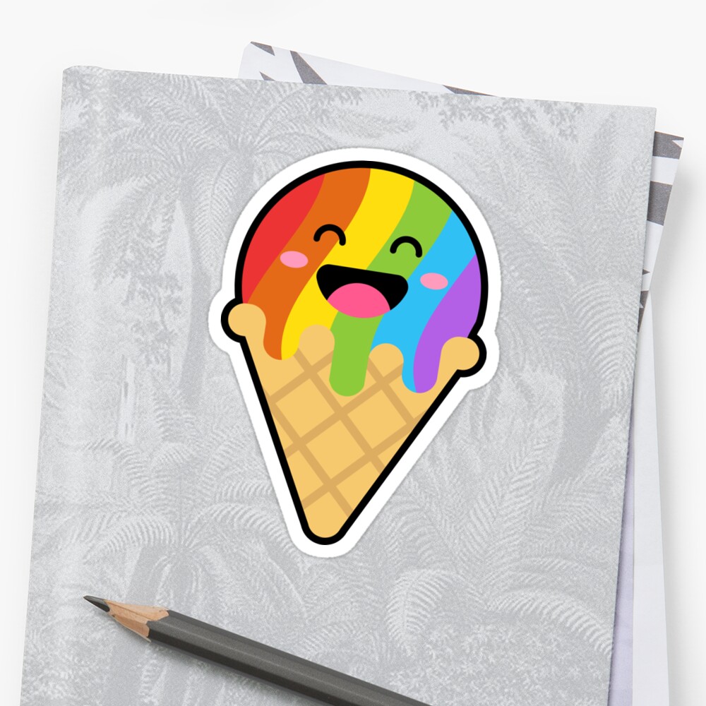 Ice Cream Gay Pride Rainbow Colors Sticker By Xbenx Redbubble