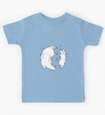 Polar Bear and Cub, taking a swim. Kids Tee