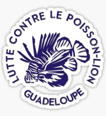 Lutte contre le poisson-lion - Guadeloupe - Bleu Sticker