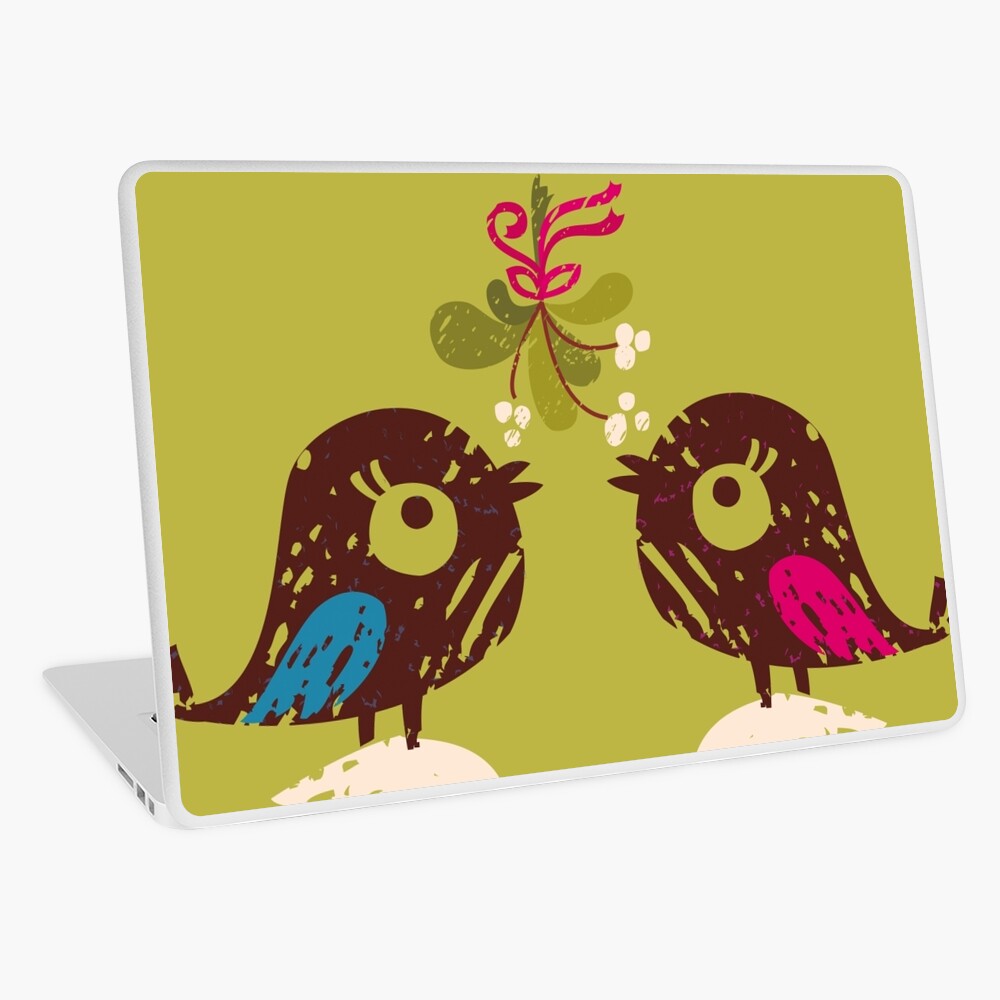 Christmas Love Birds Laptop Skin