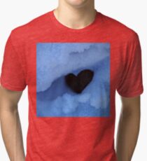 Negative Heart in Snow Tri-blend T-Shirt