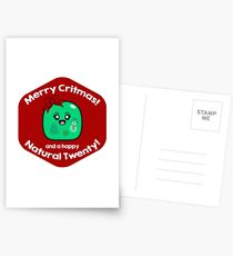Merry Critmas & Happy Natural 20! Gamer Christmas - Gelatinous Cube Postcards