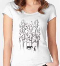 Snow and Ghost Amongst Crows Women's Fitted Scoop T-Shirt