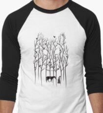 Snow and Ghost Amongst Crows Men's Baseball ¾ T-Shirt