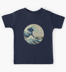 Great Wave off Kanagawa circle Kids Tee