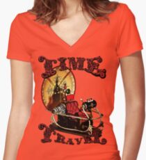 Time Travel Women's Fitted V-Neck T-Shirt