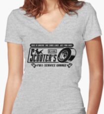 Scooter's Workshop v2 Women's Fitted V-Neck T-Shirt