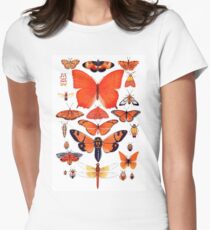 Orange Insect Collection Women's Fitted T-Shirt