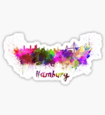 Hamburg skyline in watercolor Sticker