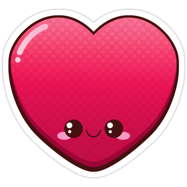 "Kawaii Heart" Stickers by pai-thagoras | Redbubble