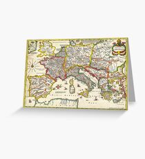 1657 Jansson Map of the Empire ofCharlemagne Geographicus CaroliMagni jansson 1657 Greeting Card
