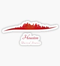 Houston skyline in red Sticker