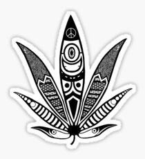 white psychedelic ganja Sticker