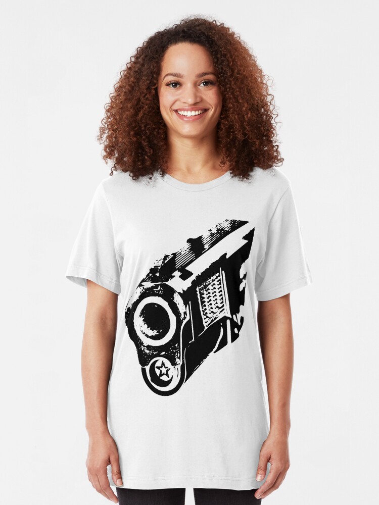 Alternate view of gun barrel Slim Fit T-Shirt