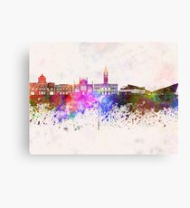 Kingston Upon Hull skyline in watercolor background Canvas Print