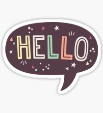 Hello Speech Bubble Typography Sticker