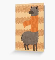 Llama In A Scarf Keeping Warm Greeting Card