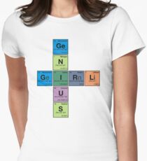 GIRL GENIUS! Periodic Table Scrabble Women's Fitted T-Shirt