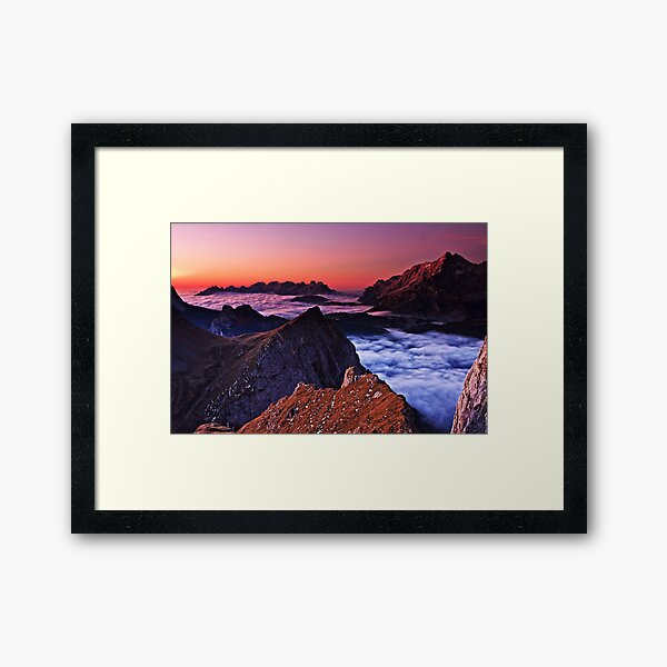 Morning misty sea Framed Art Print