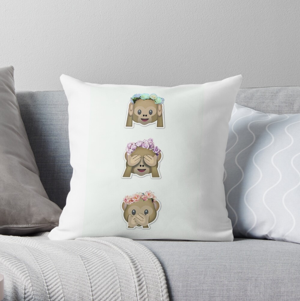 emoji monkey pillow