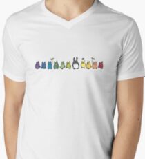 Rainbow Totoro Men's V-Neck T-Shirt