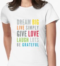 LIFE MANTRA positive cool typography bright colors Women's Fitted T-Shirt