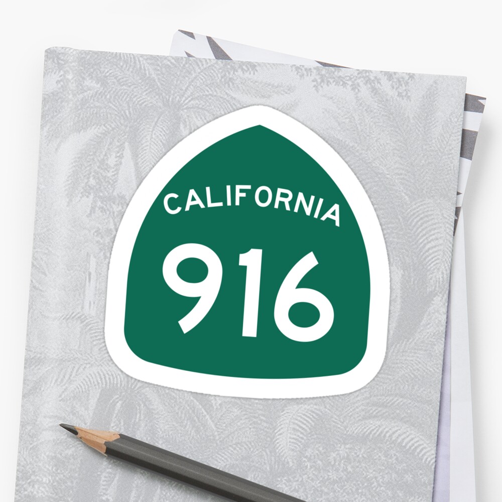 "California State Route 916 (Area Code 916)" Sticker by SRnAC | Redbubble