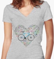 I Love My Bike Women's Fitted V-Neck T-Shirt