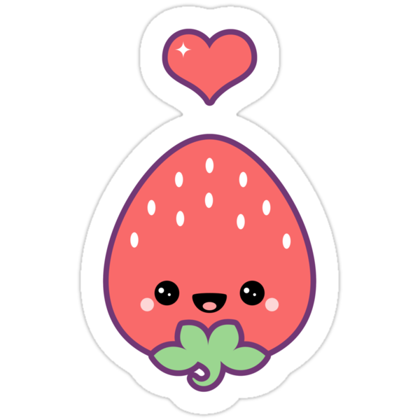 Cute Strawberry Stickers By Sugarhai Redbubble 7771