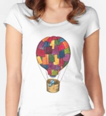Hot Air Balloon Dog Women's Fitted Scoop T-Shirt