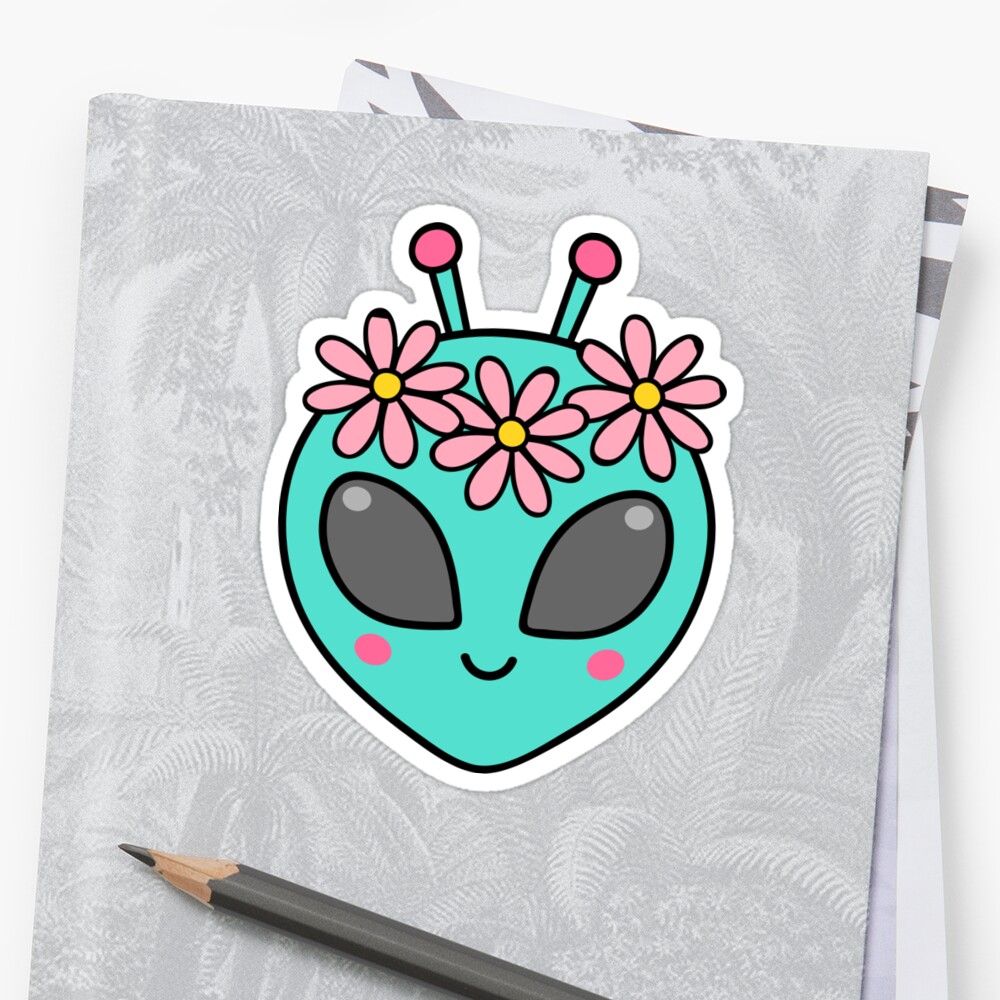  Cute  Kawaii  Alien Flower Headband Dark  Background 