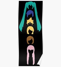 Vocaloid Heads (black) Poster