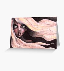 WINDSWEPT MANGA GIRL Greeting Card