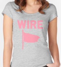Camiseta entallada de cuello ancho Alambre - Bandera rosa