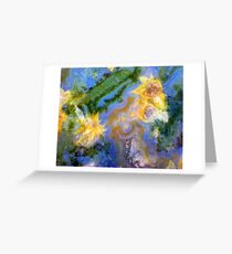 Daffodils (Red Lightning Agate) Greeting Card