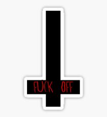 Inverted Cross: "Fuck Off" Sticker