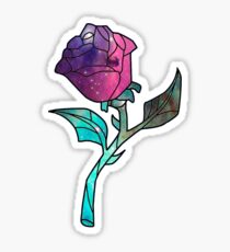 Stained Glass Rose Galaxy Sticker