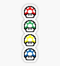 multicolored Mario mushrooms Sticker